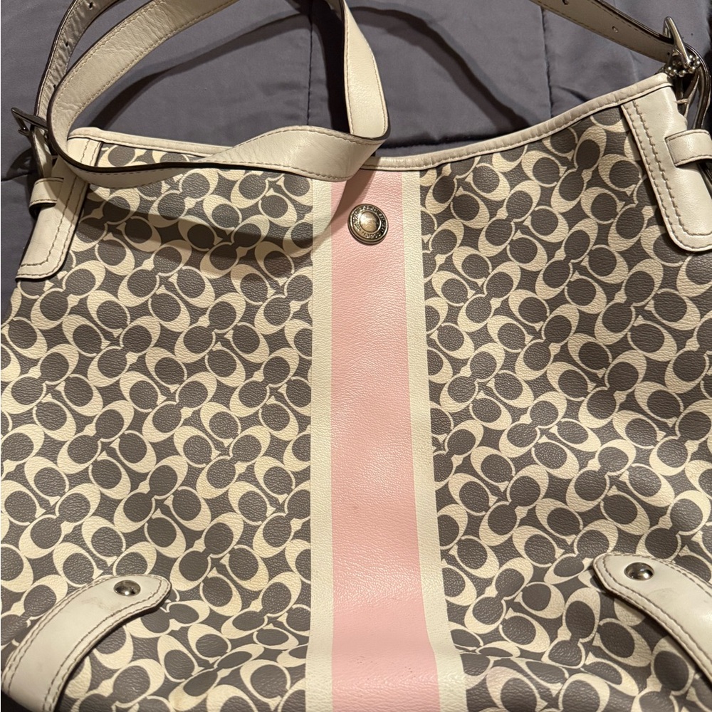 Coach Cream and Pink Crossbody Bag